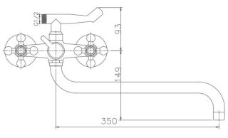 Смеситель для ванны Haiba HB2619-2 хром
